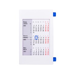 Календарь настольный на 2 года, белый с синим, 18х11 см, пластик, тампопечать, шелкография