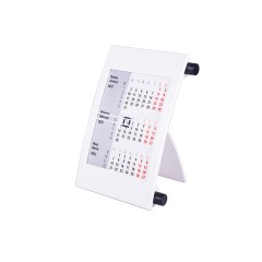 Календарь настольный на 2 года, белый с черным, 18х11 см, пластик, тампопечать, шелкография