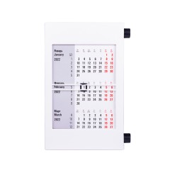 Календарь настольный на 2 года, белый с черным, 18х11 см, пластик, тампопечать, шелкография
