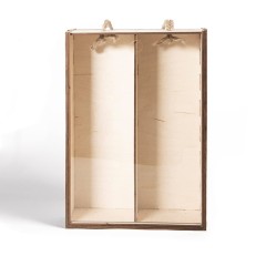 Ящик подарочный WINOTERRA с ручкой, светлое дерево, акрил, 36 х 24,5 х 11 см