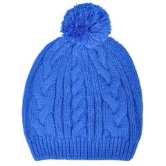 Шапка  "Irish" с помпоном,  темно-синий, акрил