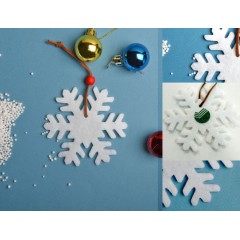 Украшение на елку  "Снежинка", 9х9х0,3см, фетр, шелкография