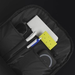 Расширяющийся  водостойкий рюкзак "Slim", чёрный, 45х30х6 см, ткань верха: 100% полиэстер 1680 D