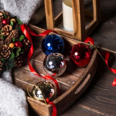 Шар новогодний Gloss, диаметр 8 см., пластик, синий