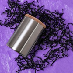 Термокружка BAMBOO с крышкой, 350мл. черный, нержавеющая сталь, бамбук