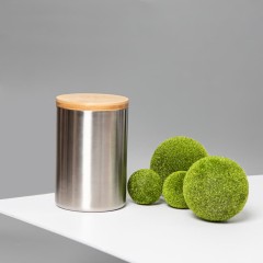 Термокружка BAMBOO с крышкой, 350мл. серебристый, нержавеющая сталь, бамбук