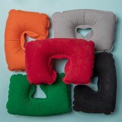 Подушка  надувная дорожная WAY в футляре, оранжевый, 43,5х27,5 см, твил