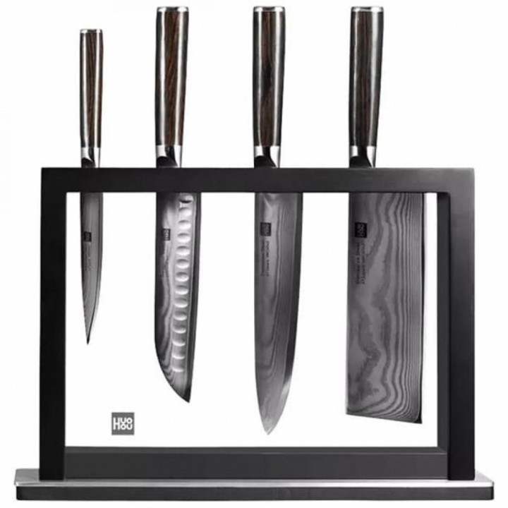 Набор ножей из дамасской стали Huo Hou Set of 5 Damascus Knife Sets (4 ножа с подставкой) (HU0073) Набор ножей из дамасской стали Huo Hou Set of 5 Damascus Knife Sets (4 ножа с подставкой) (HU0073)