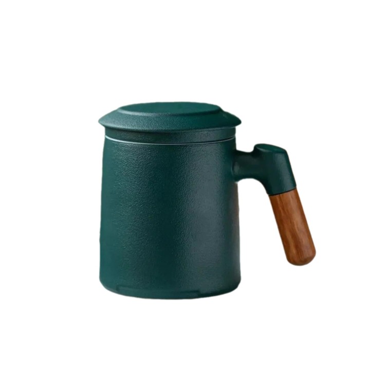 Керамическая кружка Xiaomi Pinztea Wooden Handle Ceramic Tea Cup Керамическая кружка Xiaomi Pinztea Wooden Handle Ceramic Tea Cup