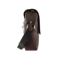 Сумка через плечо Mano "Don Leon", натуральная кожа в коричневом цвете, 20 х 25 х 8 см