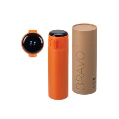 Вакуумная термокружка Waterline с медной изоляцией «Bravo», 400 мл, тубус, оранжевый