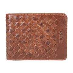 Бумажник Mano "Don Luca", натуральная кожа в коньячном цвете, 12,5 х 9,7 см