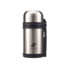 Термос Stinger, 1 л, широкий с ручкой, нержавеющая сталь, серебристый, 12,2 х 10,5 х 23,3 см