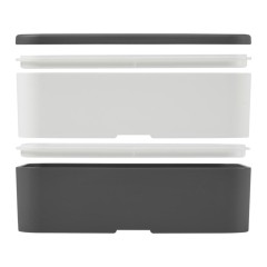 Двухслойный ланчбокс MIYO, серый/белый