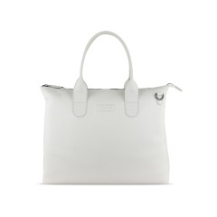 Сумка-шоппер BUGATTI Elsa, белая, воловья кожа/полиэстер, 46х11х31,5 см