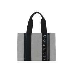 Сумка-тоут женская BUGATTI Ambra, серо-черный цвет, хлопок/полиэстер, 36,5х19х27 см