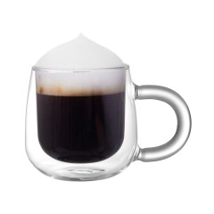 Кружка с двойными стенками с широкой ручкой и градиентным покрытием "Fog", бирюзовый