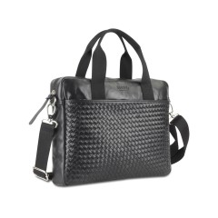 Сумка Mano "Don Luca", натуральная кожа в черном цвете, 37 х 27 х 6 см