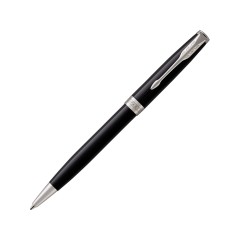Ручка шариковая «Parker Sonnet Core Black Lacquer CT», черный/серебристый