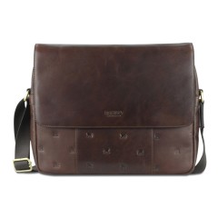 Сумка через плечо Mano "Don Leon", натуральная кожа в коричневом цвете, 38 х 30 х 7 см