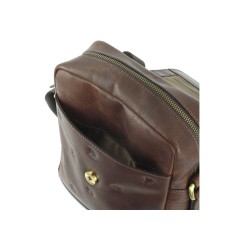 Сумка через плечо Mano "Don Leon", натуральная кожа в коричневом цвете, 20 х 25 х 8 см