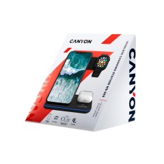 Беспроводное зарядное устройство для гаджетов "3-в-1" с технологией QI Canyon WS-303 (CNS-WCS303B), 15W, черный