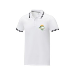 Amarago Мужское поло с коротким рукавом и контрастной отделкой, белый