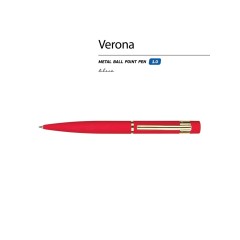 Ручка металлическая шариковая "Verona", софт-тач, 1.0 мм, красный