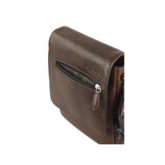 Сумка через плечо Mano "Don Valentino", натуральная кожа в коричневом цвете, 21 х 25 х 5 см