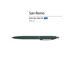Ручка металлическая шариковая "San Remo", софт-тач, 1.0 мм, зеленый