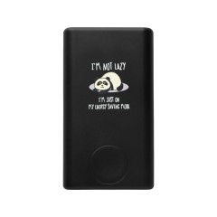 Внешний беспроводной аккумулятор 2-в-1 с функцией зарядки Apple Watch, QC/PD «AtomIQ», 10000 мАч, черный с тампопечатью