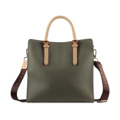 Сумка-портфель женская BUGATTI Ella, оливковая, полиуретан, 30х11,5х28 см