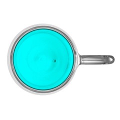 Кружка с двойными стенками с широкой ручкой и градиентным покрытием "Fog", бирюзовый
