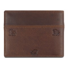 Портмоне Mano "Don Leon", натуральная кожа в коричневом цвете, 11 х 8,6 см