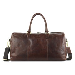 Сумка дорожная Mano "Don Leon", натуральная кожа в коричневом цвете, 50 х 27 х 24 см