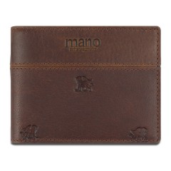 Портмоне Mano "Don Leon", натуральная кожа в коричневом цвете, 11 х 8,6 см