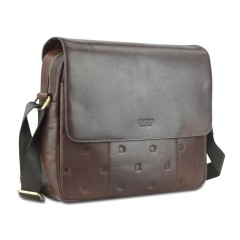 Сумка через плечо Mano "Don Leon", натуральная кожа в коричневом цвете, 38 х 30 х 7 см