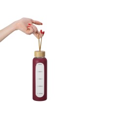 Бутылка из боросиликатного стекла "Hangy", 550 мл, бургунди