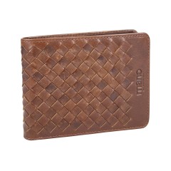 Бумажник Mano "Don Luca", натуральная кожа в коньячном цвете, 12,5 х 9,7 см