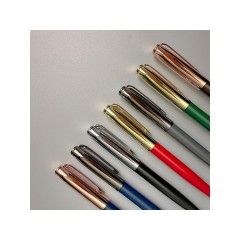 Ручка металлическая шариковая "Napoli", синий/розовое золото