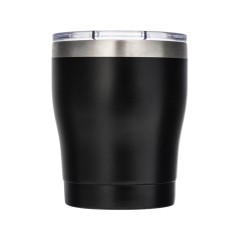 Вакуумная термокружка c керамическим покрытием "Rodos", непротекаемая крышка, 350 мл, черный