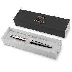 Шариковая ручка Parker Jotter K160, цвет: Black/GT, стержень: F, цвет чернил: blue, в подарочной упаковке.
