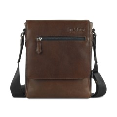 Сумка через плечо Mano "Don Valentino", натуральная кожа в коричневом цвете, 21 х 25 х 5 см