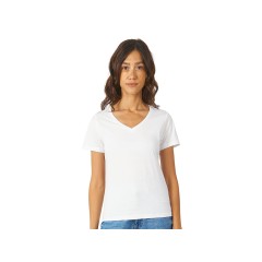 Футболка "Heavy Super Club" женская с V-образным вырезом, белый