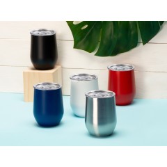 Вакуумная термокружка "Sense", непротекаемая крышка, крафтовая упаковка, синий