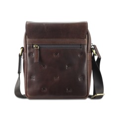 Сумка через плечо Mano "Don Leon", натуральная кожа в коричневом цвете, 20 х 25 х 8 см