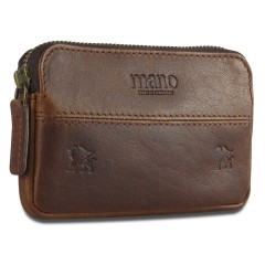 Ключница Mano "Don Leon", натуральная кожа в коричневом цвете, 12 х 7 см