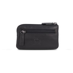 Ключница Mano "Don Romeo" с RFID защитой, натуральная кожа в чёрном цвете, 11,5 х 1 х 6,5 см