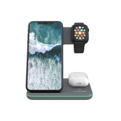 Беспроводное зарядное устройство для гаджетов "3-в-1" с технологией QI Canyon WS-303 (CNS-WCS303DG), 15W, серый