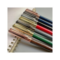 Ручка металлическая шариковая "Napoli", синий/розовое золото